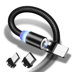 Circular magnetic suction data cable for Apple Android typec mobile phone charging line three-in-one magnetic suction head