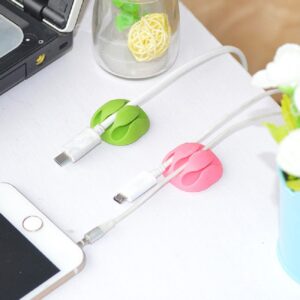 Silicone Cable Organizer with Adhesive Backing, Five-Hole Cable Winder, One-Hole, Two-Hole, Three-Hole Cable Clip with Adhesive Design