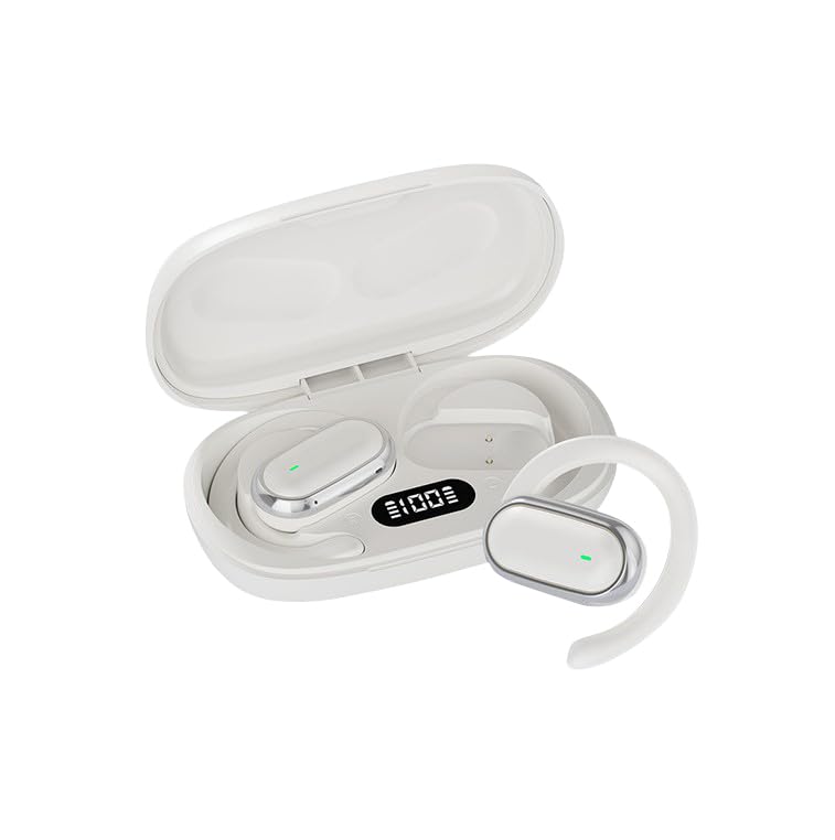 Fones de ouvido Bluetooth TWX compatíveis com Android e iOS Fones de ouvido Bluetooth leves sem fio com cancelamento de ruído preto/branco (Branco)