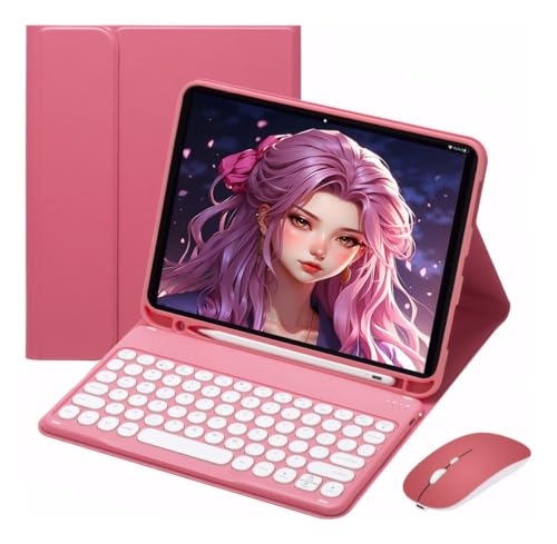 Capa Para Tab S7 Plus/s7fe/s8 Plus Com Redondo Teclado+mouse (Preto) - Imagem 19