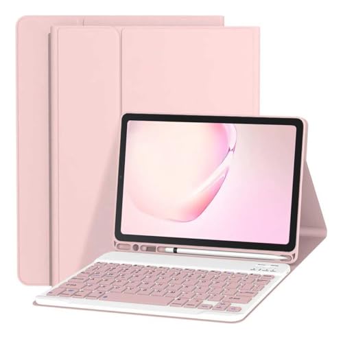 Capa para tablet para iPad de 10,2 polegadas de 8ª, 7ª e 9ª geração com teclado magnético sem fio, fina, leve e à prova de quedas (amarelo limão, Estilo comum) - Imagem 52