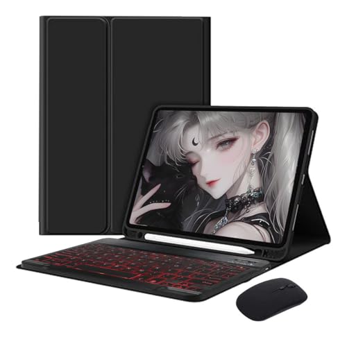 Capa Para Tablet, Capa + Mouse e Teclado Magnético Bluetooth Destacável Para Samsung S6 Lite 10.4 Pol (Verde Escuro, Teclado comum) - Imagem 45