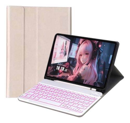 Capa de teclado para galaxy tab s6 lite 10.4 Polegada caso com teclado magnético sem fio capa de couro clássico antiderrapante (preto, Estilo comum) - Imagem 39