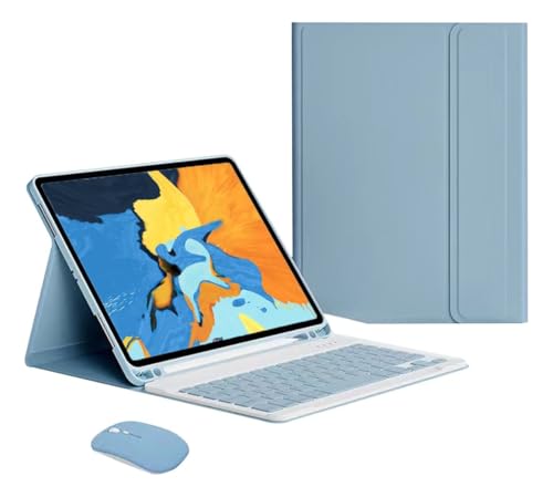 Teclado Para Samsung Tab S7 Plus/S7 fe/S8 Plus-12.4in.com Capas+Mouse (Preto, Teclado retroiluminado) - Imagem 36