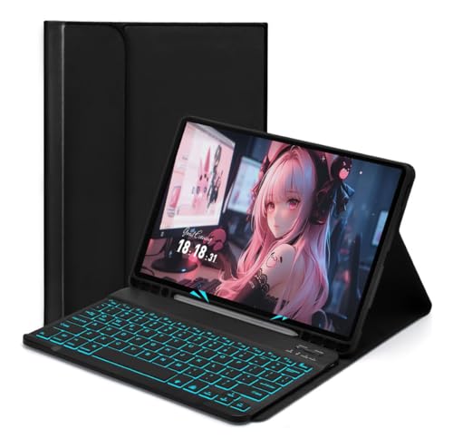 Capa para tablet para iPad de 10,2 polegadas de 8ª, 7ª e 9ª geração com teclado magnético sem fio, fina, leve e à prova de quedas (amarelo limão, Estilo comum) - Imagem 50