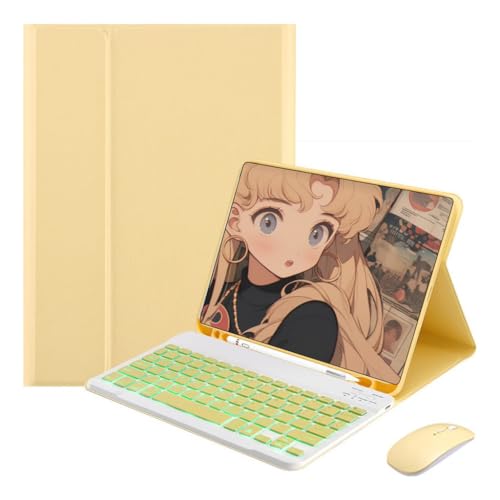 Capa Para Tablet, Capa + Mouse e Teclado Magnético Bluetooth Destacável Para Samsung S6 Lite 10.4 Pol (Verde Escuro, Teclado comum) - Imagem 48