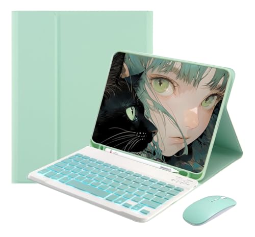 Capa Para Tablet, Capa + Mouse e Teclado Magnético Bluetooth Destacável Para IPad 9ª/ 8ª /7ª Geração (Preto, Teclado comum) - Imagem 33