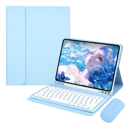 Capa+teclado De Teclas Redondas+mouse Para Air4/air5 10,9 (Azul) - Imagem 19