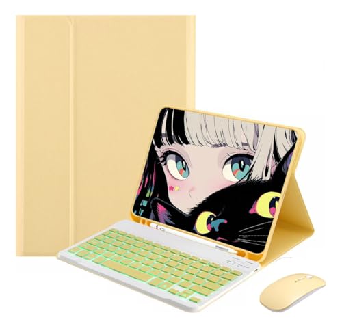 Capa Para Tablet, Capa + Mouse e Teclado Magnético Bluetooth Destacável Para IPad 9ª/ 8ª /7ª Geração (Preto, Teclado comum) - Imagem 32