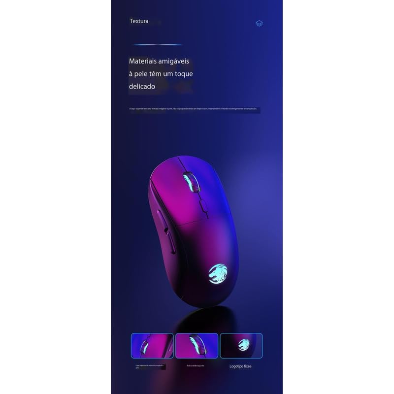 Mouse Com Luz De Fundo De Modo Duplo Bluetooth Sem Fio 2.4g - Imagem 3