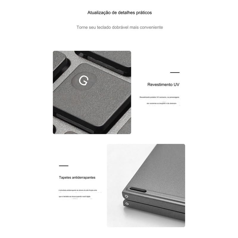 Teclado Bluetooth Sem Fios Portátil e Dobrável Universal - Imagem 6