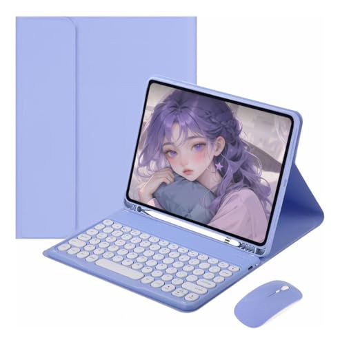 Capa+teclado De Teclas Redondas+mouse Para Air4/air5 10,9 (Azul) - Imagem 25