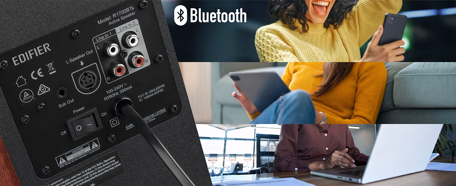 Edifier R1700BTs Active Bluetooth Bookshelf Speakers -2.0 Wireless Near Field Studio Monitor Speaker