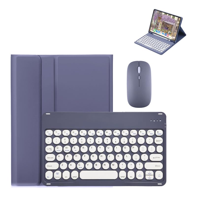 Kit Capa para iPad Air 4/5: Case para Tablet + Teclado com teclas redondas + Mouse - Imagem 11