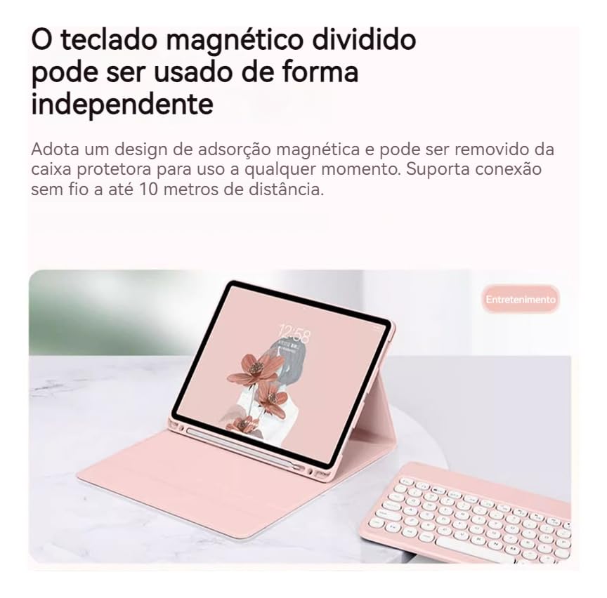 Capa+teclado De Teclas Redondas+mouse Para Air4/air5 10,9 (Azul) - Imagem 4