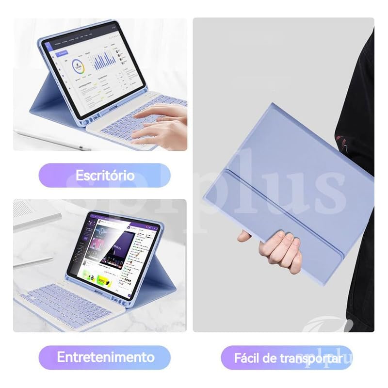 Kit Capa para Samsung Tablet A7 10.4: Capa para Tablet + Teclado Removível + Mouse - Imagem 5