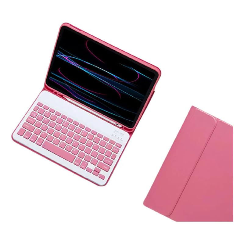 Adequado para S9 Plus 12,4 polegadas capa protetora para tablet com teclado circular, capa clássica de couro de cor sólida, teclado leve e ágil (Azul Escuro) - Imagem 11