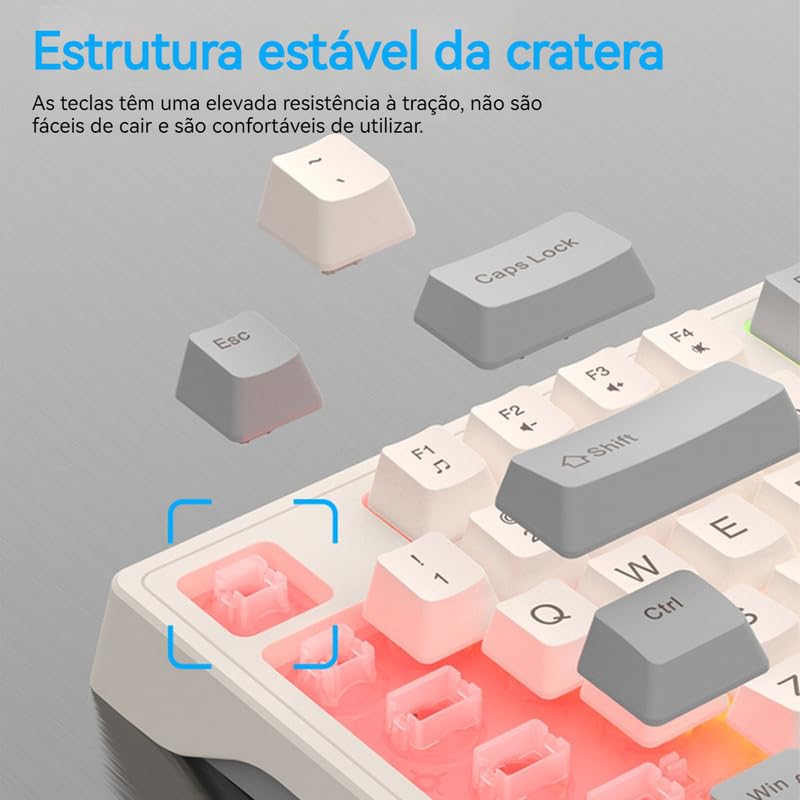 Teclado E Mouse Para Jogos Retroiluminados Coloridos Com Fio - Imagem 7