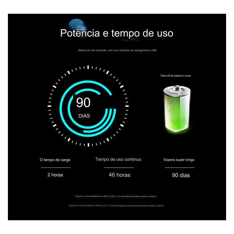 Teclado Bluetooth Sem Fios Portátil e Dobrável Universal - Imagem 7