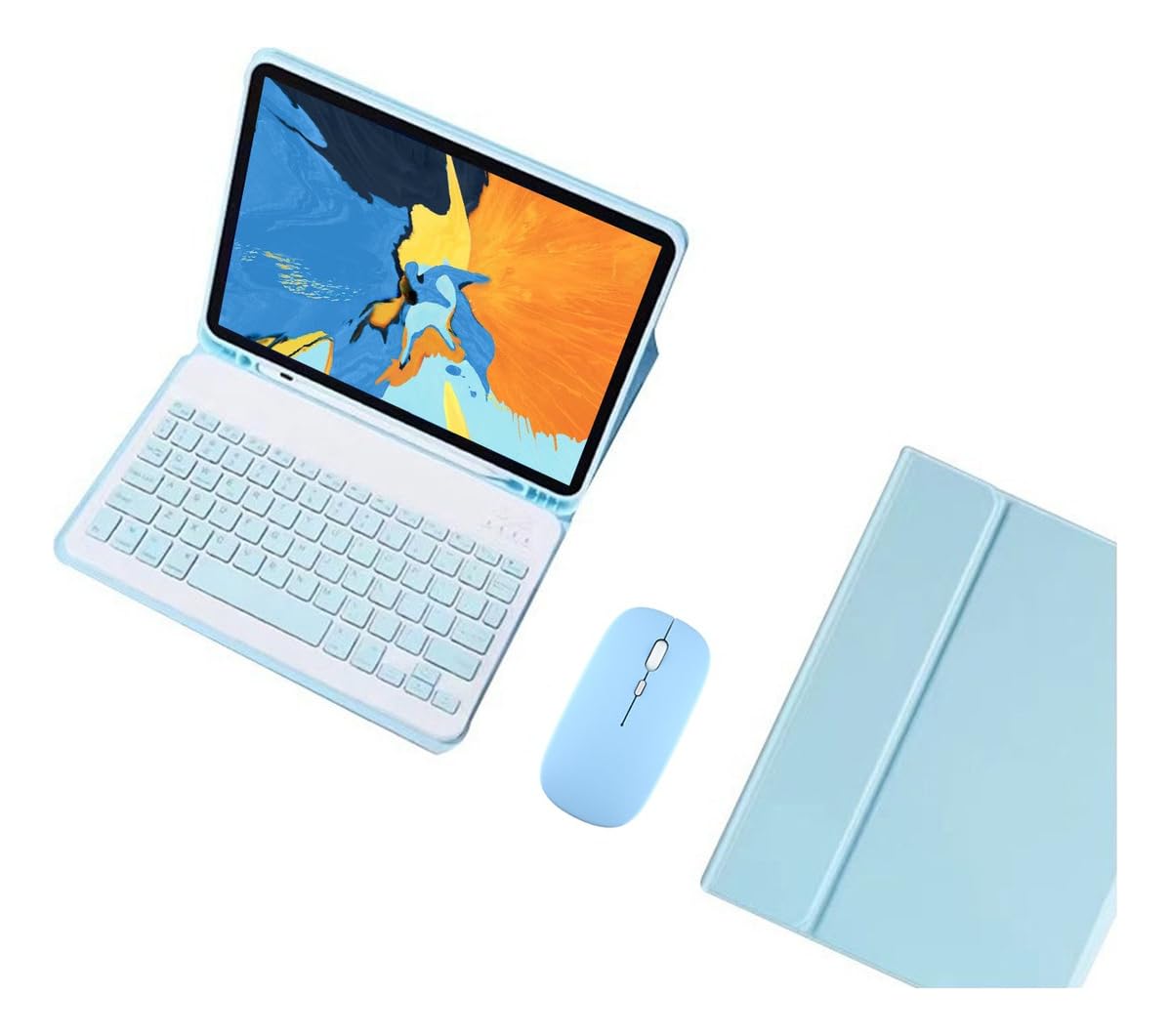 Teclado Para Samsung Tab S7 Plus/S7 fe/S8 Plus-12.4in.com Capas+Mouse (Preto, Teclado retroiluminado) - Imagem 7