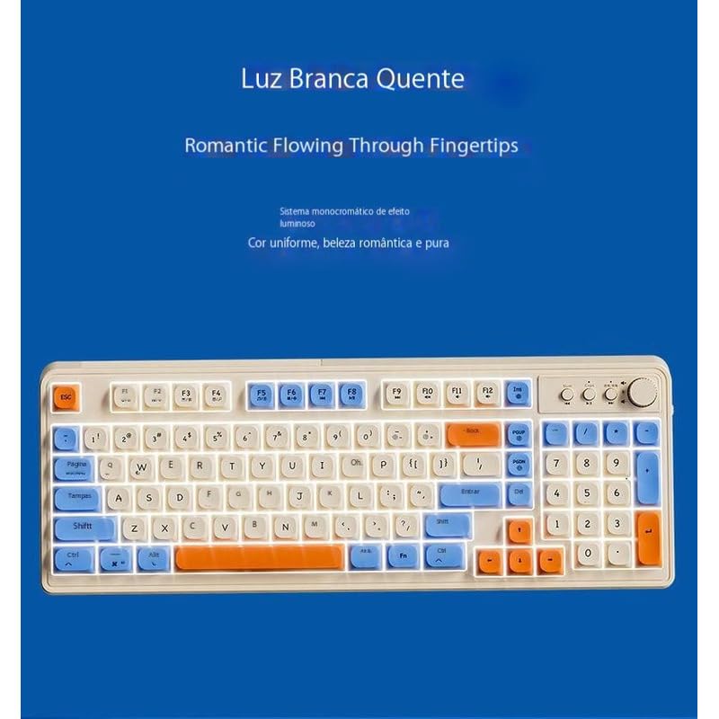 Teclado Sem Fio Para Jogos Abs Retroiluminado Bluetooth 2.4g - Imagem 7