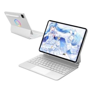Capa Com Smart Magic Teclado Trackpad Para iPad Air4/5 10,9 Polegadas (Estojo magnético colorido branco, 10,9 Polegadas)