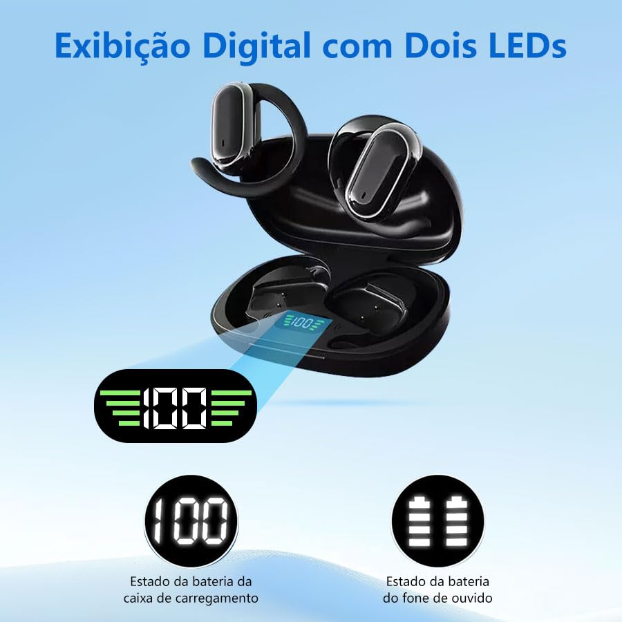 Fones de ouvido Bluetooth TWX compatíveis com Android e iOS Fones de ouvido Bluetooth leves sem fio com cancelamento de ruído preto/branco (Branco) - Imagem 4