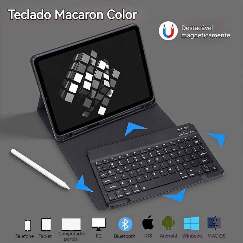 Adequado para A7 Lite teclado de 8,7 polegadas com capa protetora de tablet (rosa) - Imagem 6
