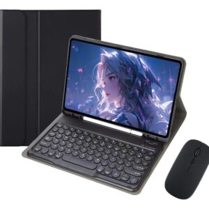 SAIL UP Capa + Teclado Bluetooth + Mouse Bluetooth Redondo Para Samsung Tab S7/s8 11pol. (Preto)