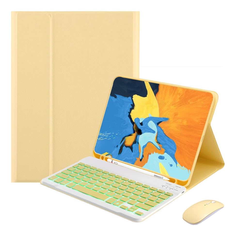 Teclado Para Samsung Tab S7 Plus/S7 fe/S8 Plus-12.4in.com Capas+Mouse (Preto, Teclado retroiluminado) - Imagem 14