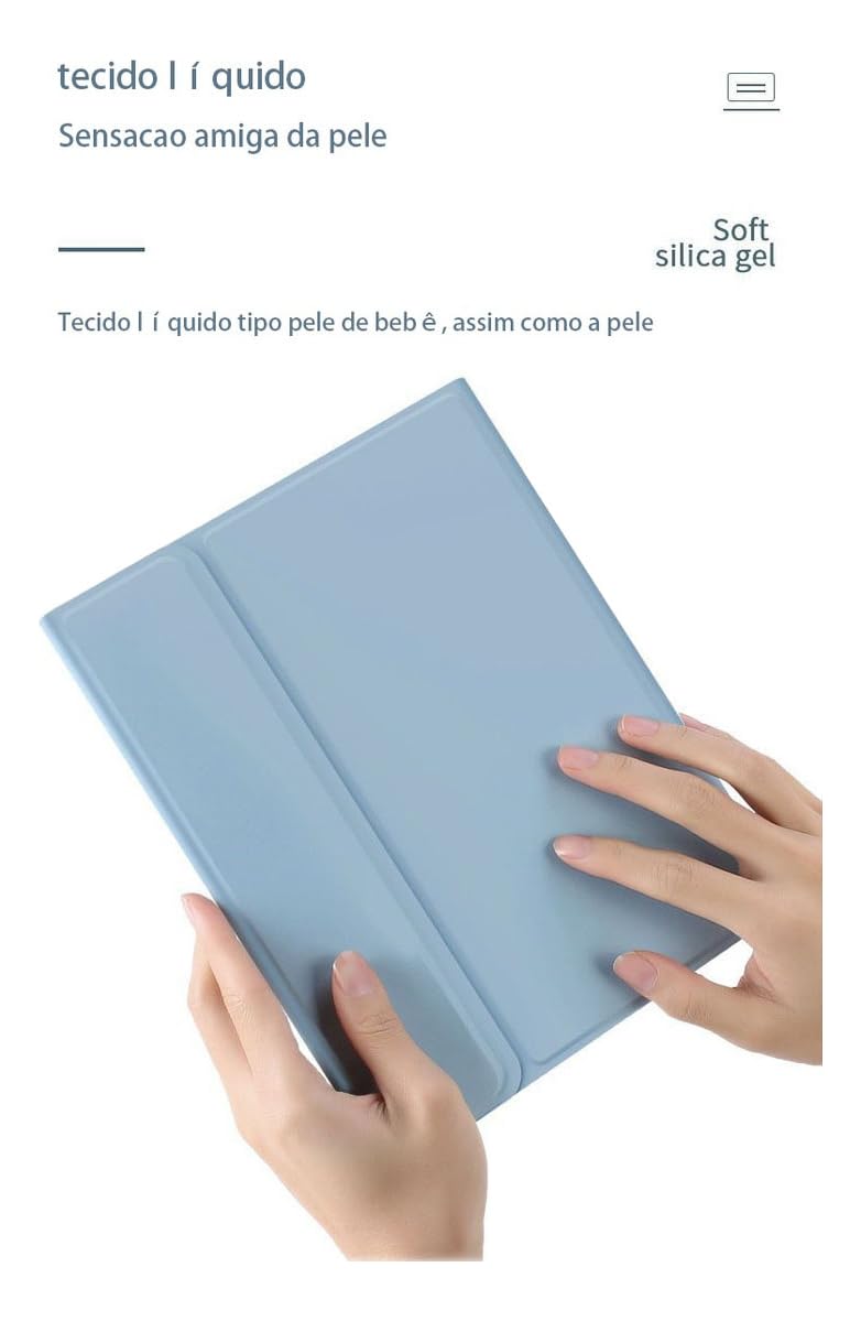 Bluetooth Teclado Para iPad Pro12.9 2018/2020 Com Capa+mouse (cinza lavanda) - Imagem 3