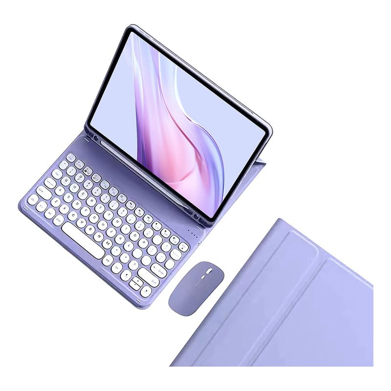Capa + Mouse + Teclado Redondo Para Samsung Tab A9+ 11 Polegadas X210/X216/X218