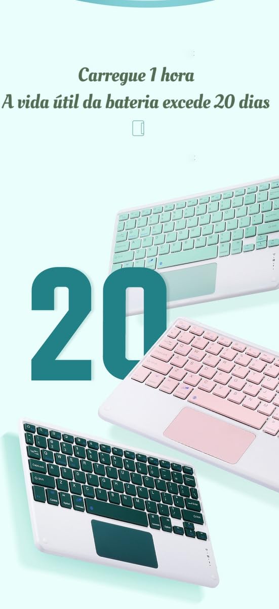 Teclado Para Samsung Tab S7 Plus/S7 fe/S8 Plus-12.4in.com Capas+Mouse (Preto, Teclado retroiluminado) - Imagem 31