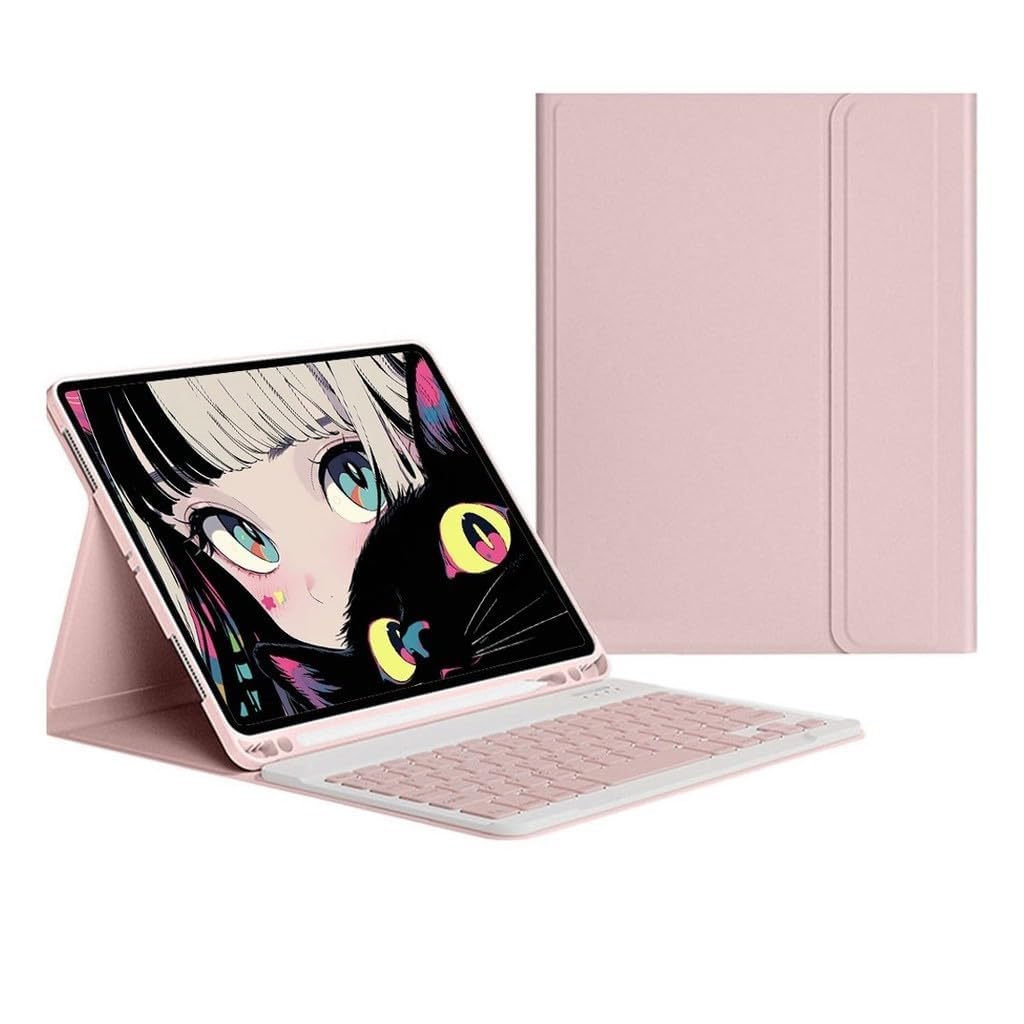 Adequado para S9 Plus 12,4 polegadas capa protetora para tablet com teclado circular, capa clássica de couro de cor sólida, teclado leve e ágil (Azul Escuro) - Imagem 10