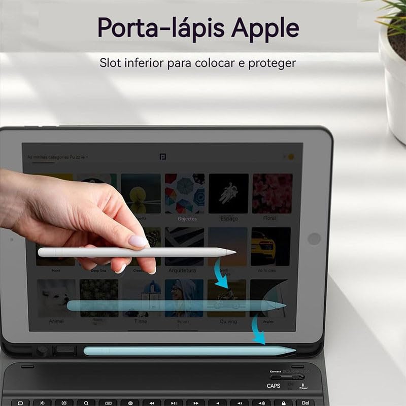 Adequado para A7 Lite teclado de 8,7 polegadas com capa protetora de tablet (rosa) - Imagem 4