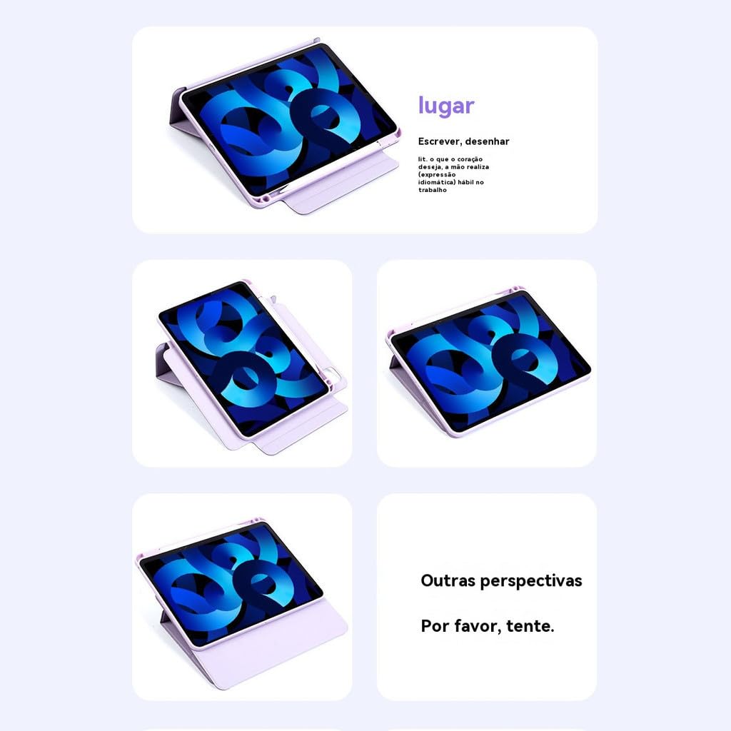 Capa Tablet Atração Magnética Para IPad Air4/5 10,9 Polegadas Com Slot De Canetas Rotação De 360°. - Imagem 4