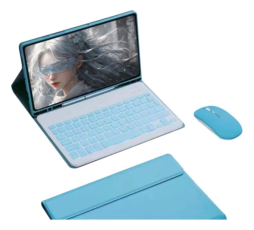 Capa Para Tablet, Capa + Mouse e Teclado Magnético Bluetooth Destacável Para Samsung Tab A7 T500/T505 10.4 (Rosa, Teclado comum) - Imagem 24