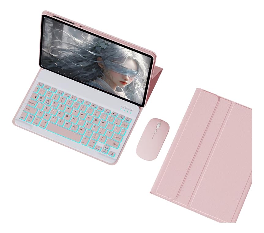 Capa Para Samsung Tab S8 Ultra 14.6 &bluetooth Teclado e Mouse (Preto, Teclado retroiluminado) - Imagem 43