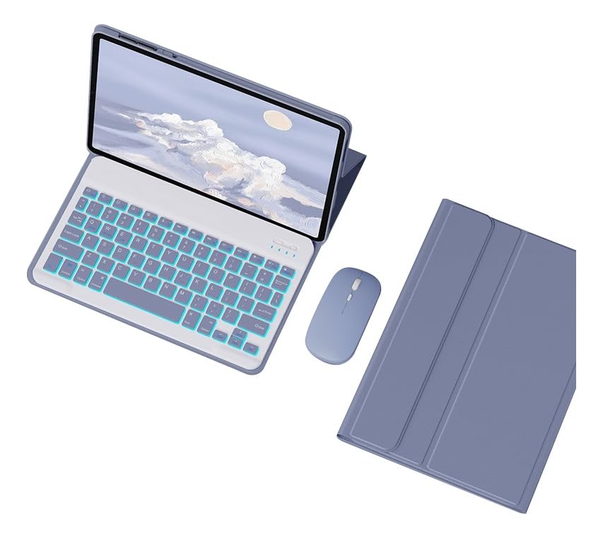 Capa Para Tablet, Capa + Mouse e Teclado Magnético Bluetooth Destacável Para IPad 9ª/ 8ª /7ª Geração (Preto, Teclado comum) - Imagem 29