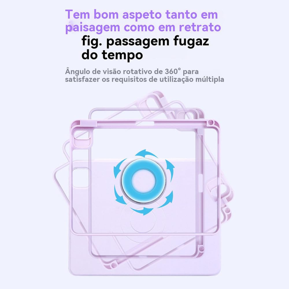 Capa Tablet Atração Magnética Para IPad Air4/5 10,9 Polegadas Com Slot De Canetas Rotação De 360°. - Imagem 5
