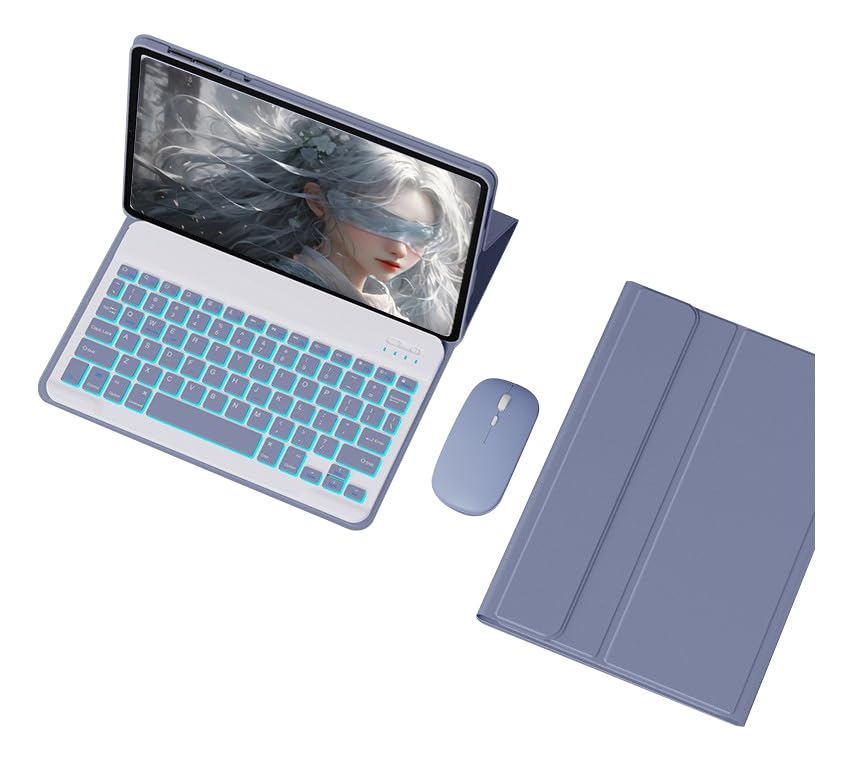 Capa Para Tablet, Capa + Mouse e Teclado Magnético Bluetooth Destacável Para Samsung Tab A7 T500/T505 10.4 (Rosa, Teclado comum) - Imagem 23