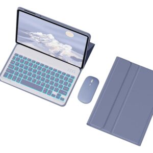 Teclado Retroiluminado & Mouse E Capa Para iPad Pro12.9pol (Cinza Lavanda)