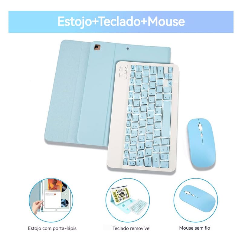 Kit Capa para Samsung Tablet A7 10.4: Capa para Tablet + Teclado Removível + Mouse - Imagem 7