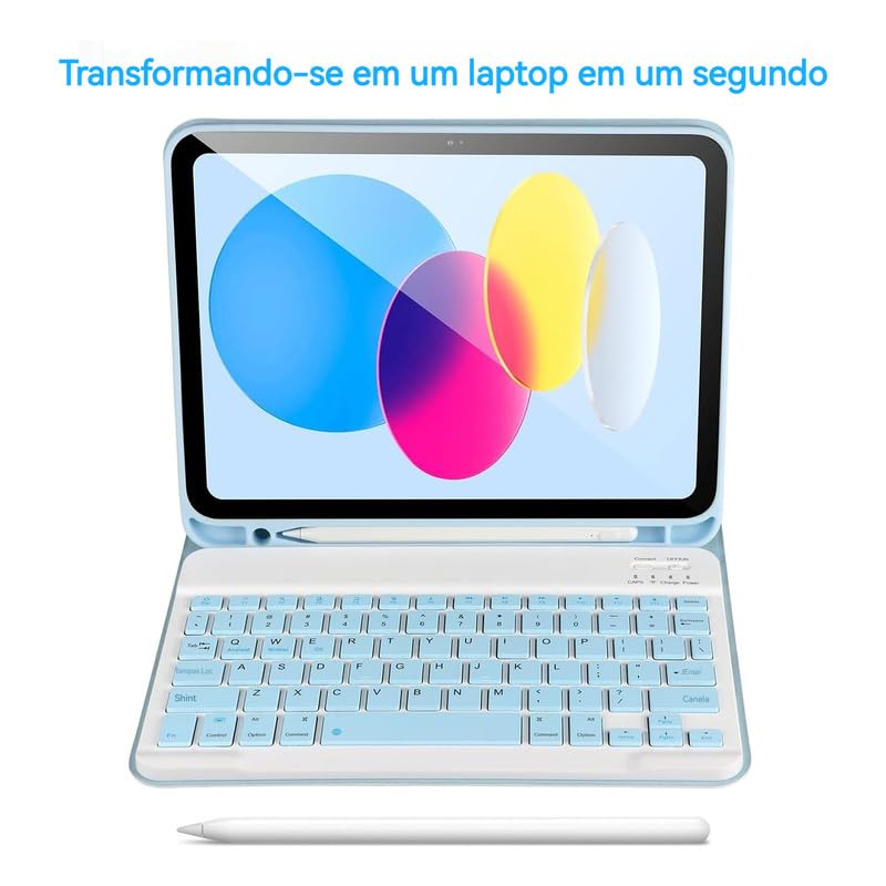 Kit Capa para Samsung Tablet A7 10.4: Capa para Tablet + Teclado Removível + Mouse - Imagem 6