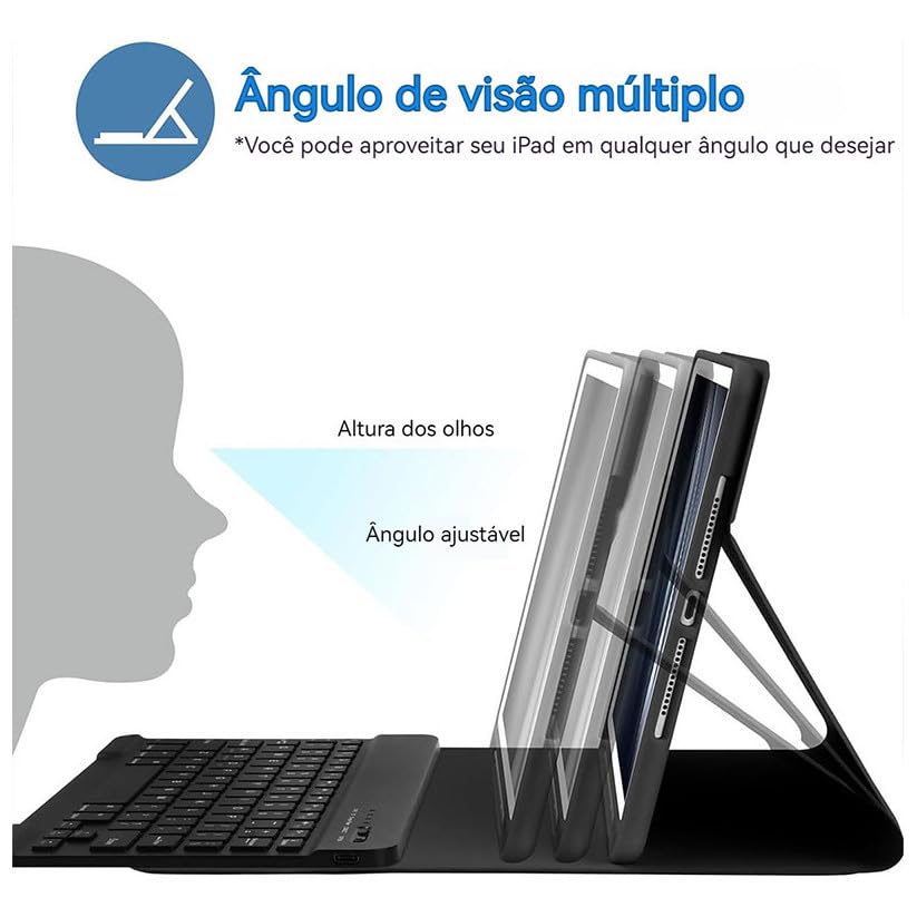 Adequado para A7 Lite teclado de 8,7 polegadas com capa protetora de tablet (rosa) - Imagem 3