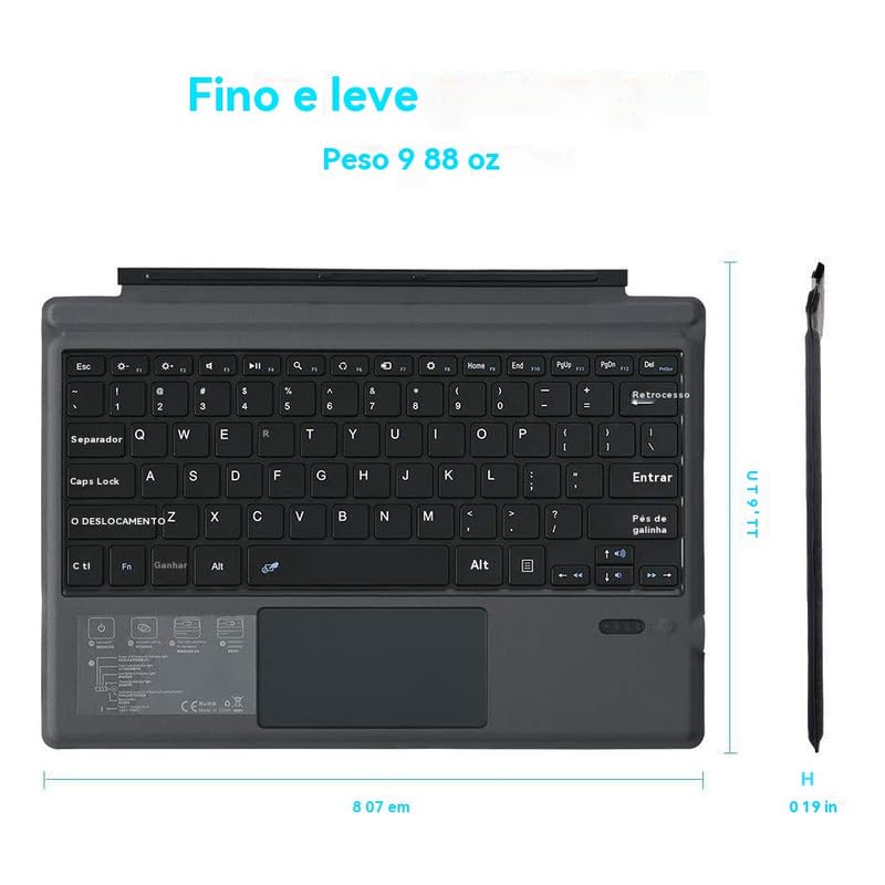 Teclado De Toque Bluetooth Para Surface Pro3/4/5/6/7 Sem Fio - Imagem 8