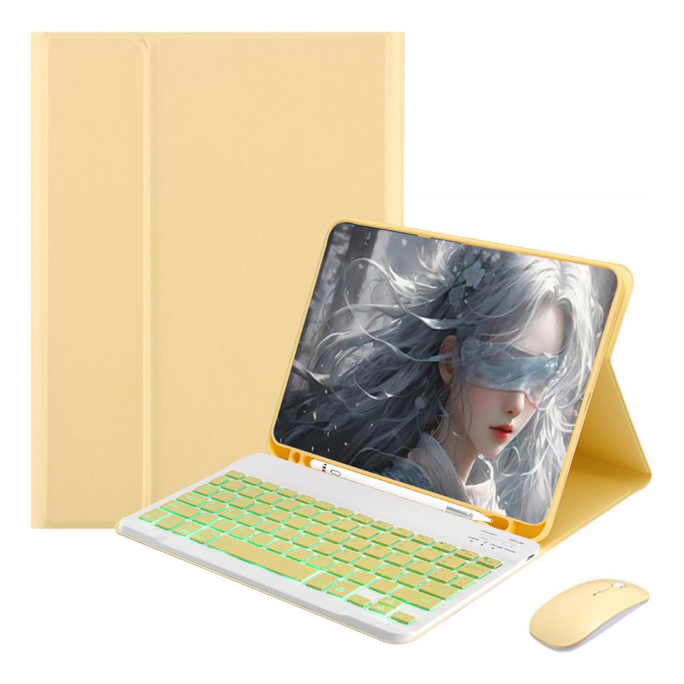 Capa Para Samsung Tab S8 Ultra 14.6 &bluetooth Teclado e Mouse (Preto, Teclado retroiluminado) - Imagem 13