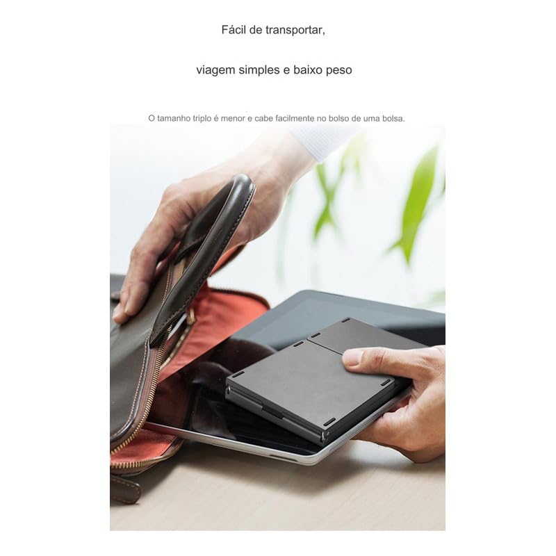 Teclado Bluetooth Sem Fios Portátil e Dobrável Universal - Imagem 3