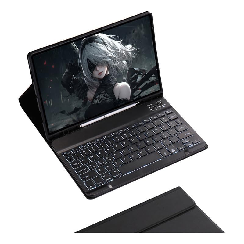 Adequado para iPad Air / Air2 9,7 polegadas tablet capa protetora com teclado, ultra-fino e anti queda (Cinzento Lavanda, Modelo normal) - Imagem 31