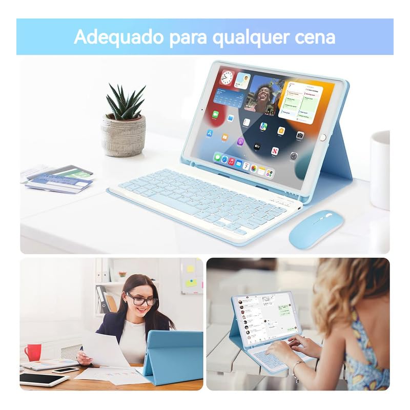 Kit Capa para Samsung Tablet A7 10.4: Capa para Tablet + Teclado Removível + Mouse - Imagem 9